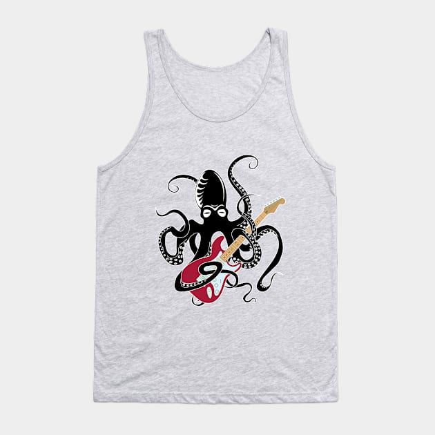 kraken octopus with strat electric guitar Tank Top by Brash Ideas